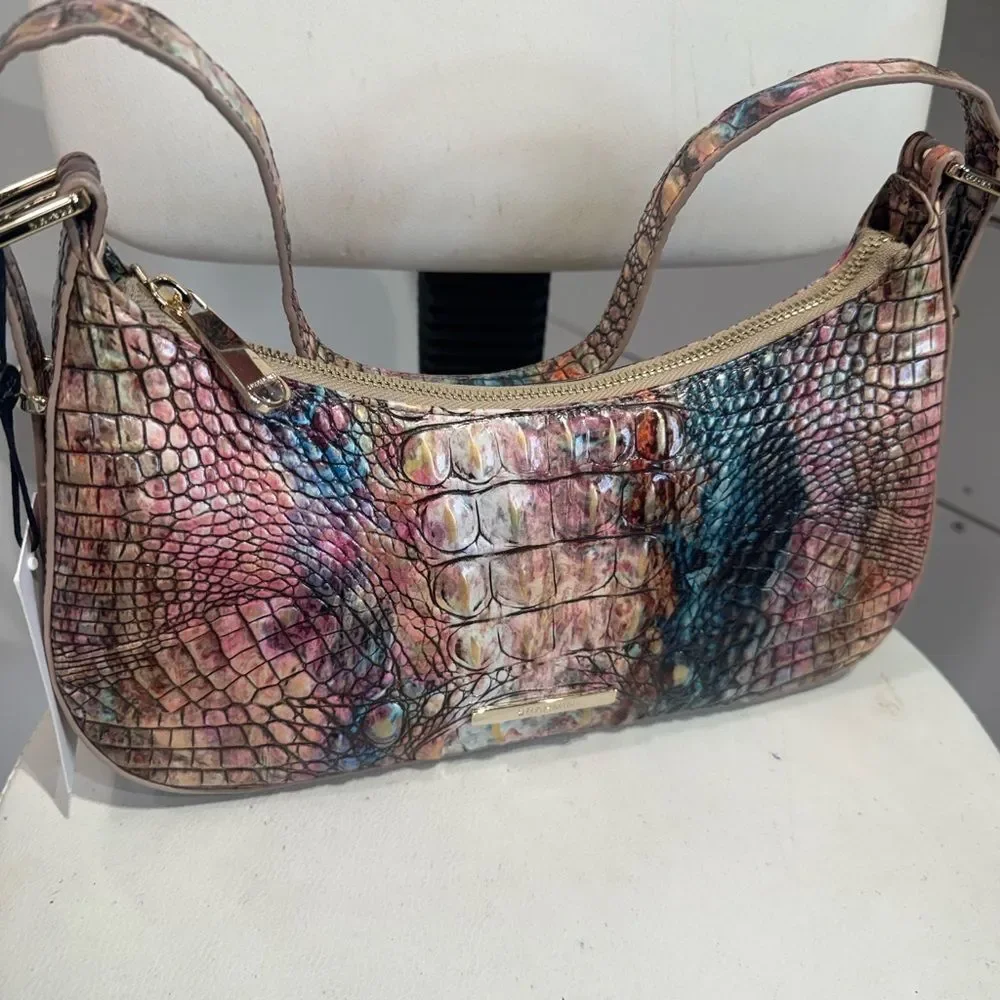 NWT Brahmin Kylie Multicolor Crocodile Embossed Women's Bag